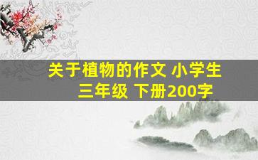 关于植物的作文 小学生 三年级 下册200字